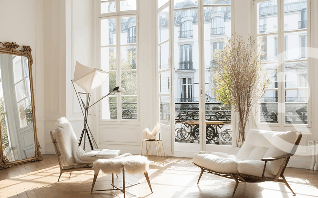 Salon lumineux d’un appartement à vendre dans les Hauts-de-Seine